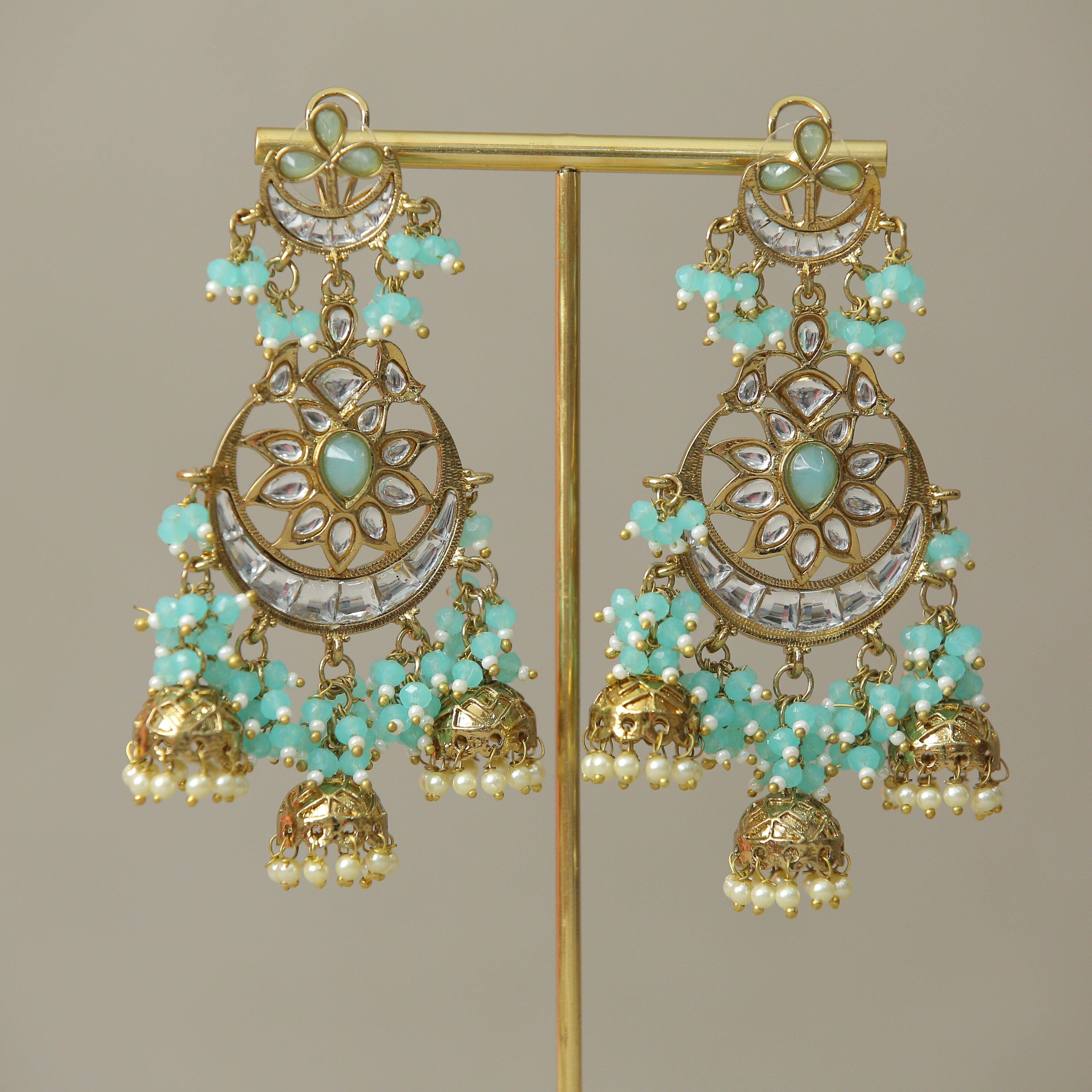 Exquisite Amara Kundan Earrings for Women – Handmade Indian Jewelry with Kundan Stones – Perfect for Weddings, Parties & Special Occasions