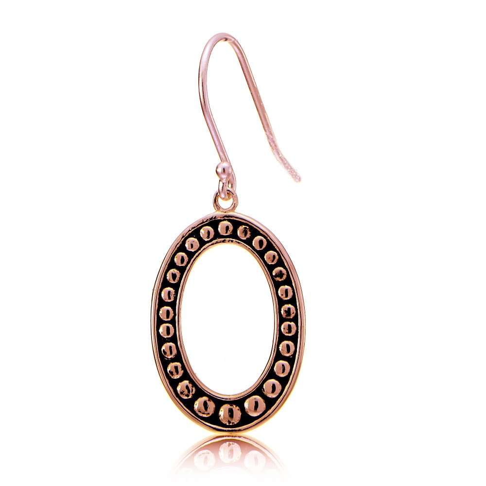 Oxidized Sterling Silver Oval Pressed Beads Dangle Earrings for Women - Elegant Boho Jewelry for Parties, Weddings & Everyday Wear