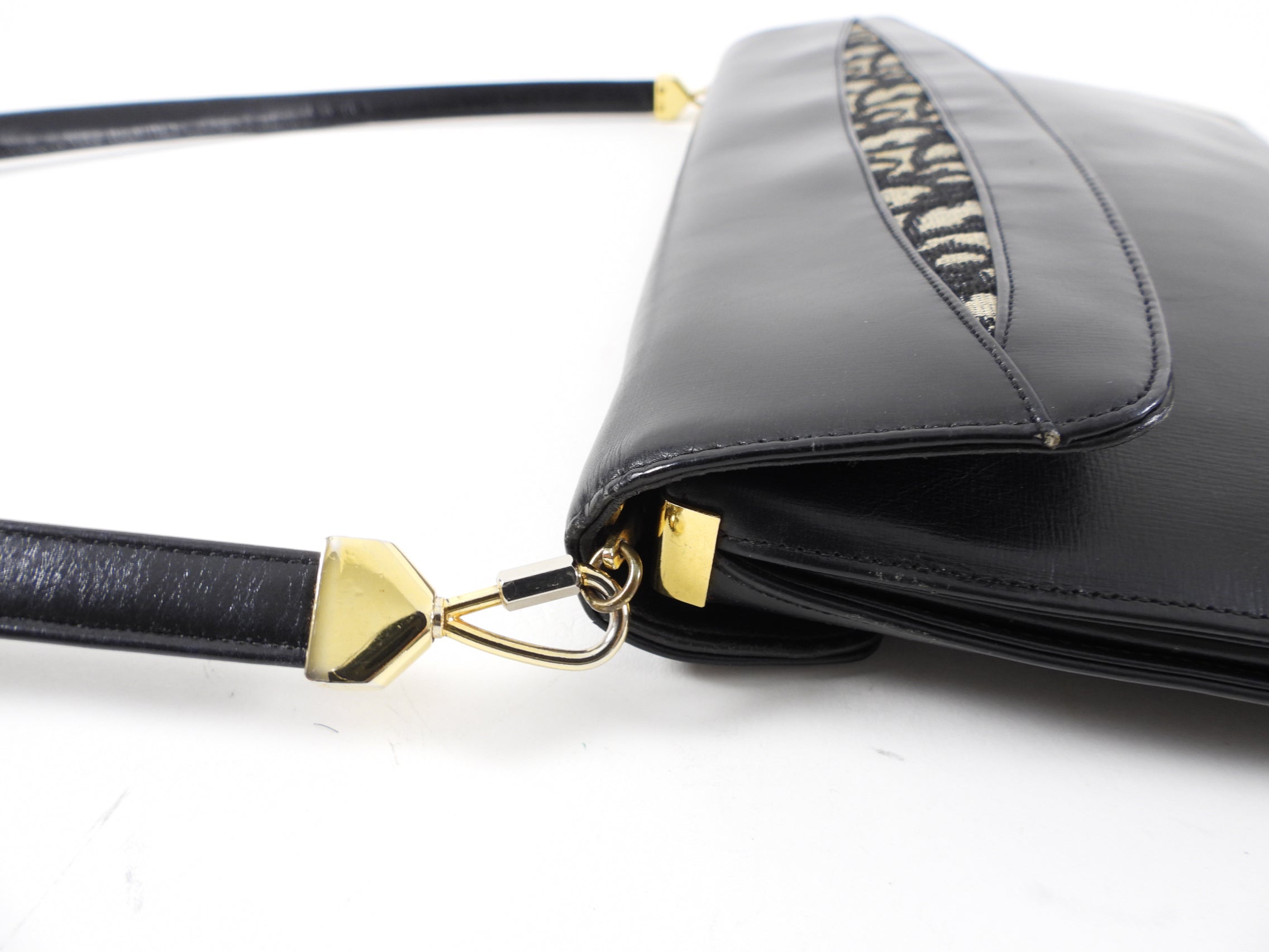 Vintage Christian Dior Midnight Navy Trotteur Clutch Shoulder Bag - Elegant Evening Bag for Women's Night Out & Special Occasions
