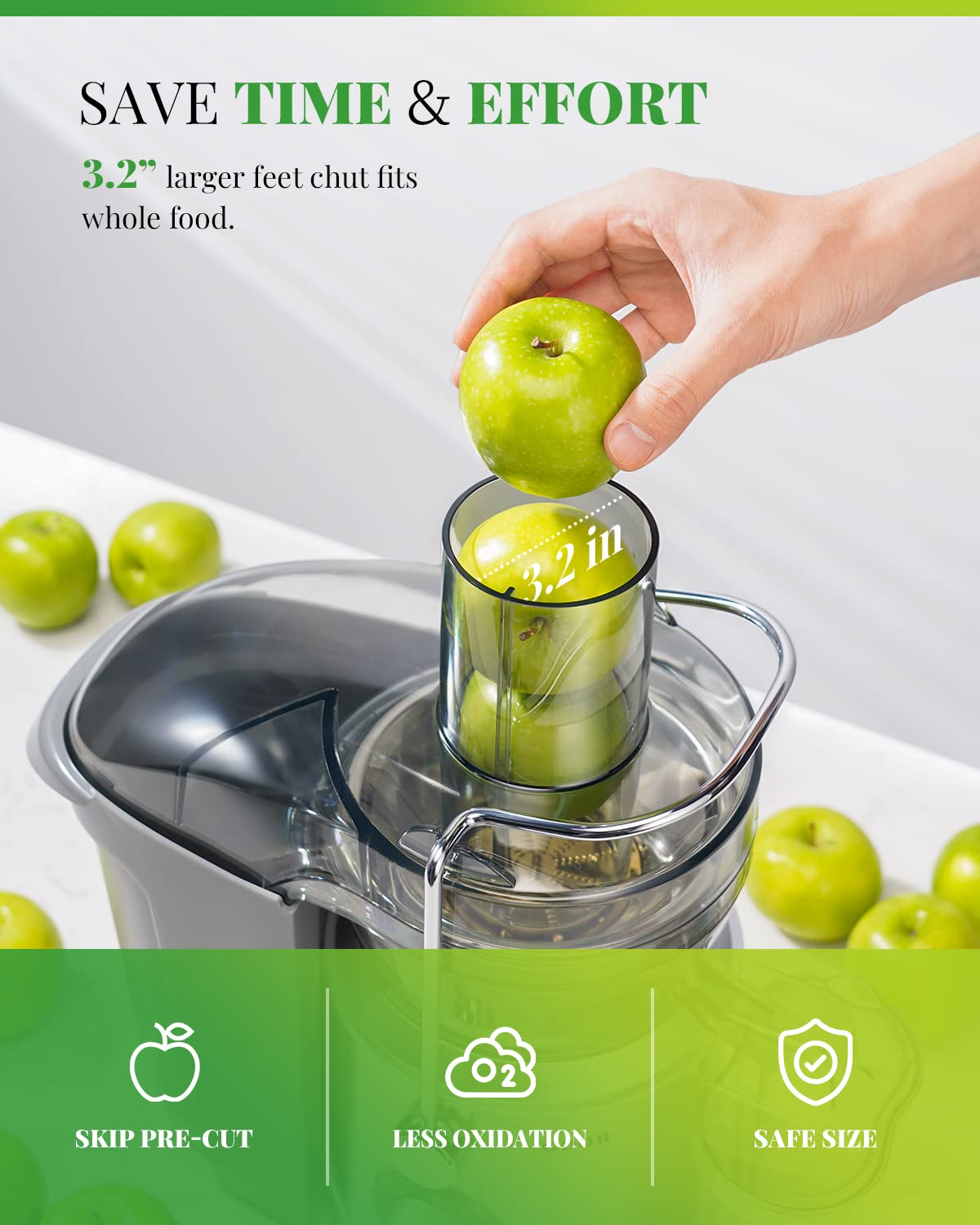 GDOR 1300W Heavy Duty Commercial Juicer Machine - Extra Large 3.2