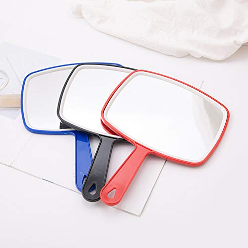 Non-Slip Rectangular Hand Mirror - Red Paddle Mirror for Makeup, Grooming & Travel | Durable & Lightweight Design for Home, Salon & On-the-Go Use