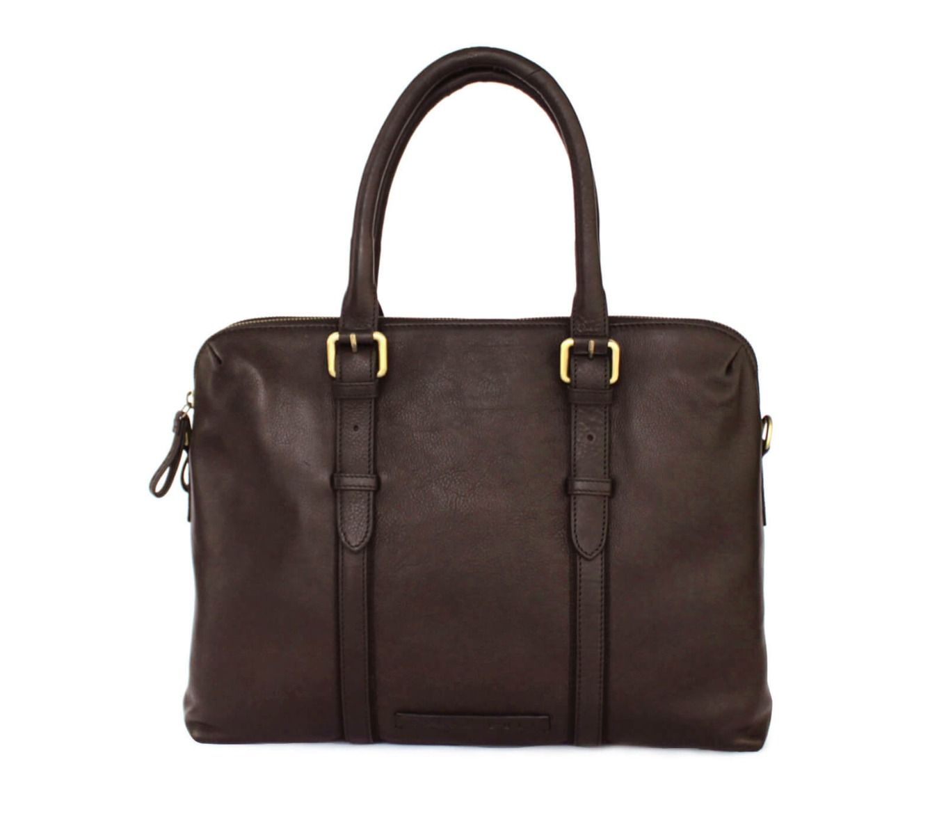 Premium Genuine Leather Dual Zip Laptop Bag for Men & Women - Stylish & Durable Business Backpack for Work, Travel & College (Fits 15.6 Inch Laptops)