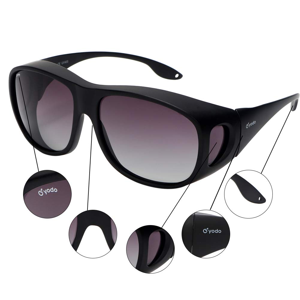 Yodo Fit Over Glasses Polarized Sunglasses for Men & Women - UV Protection, Comfortable Wrap-Around Design for Driving, Fishing & Outdoor Activities