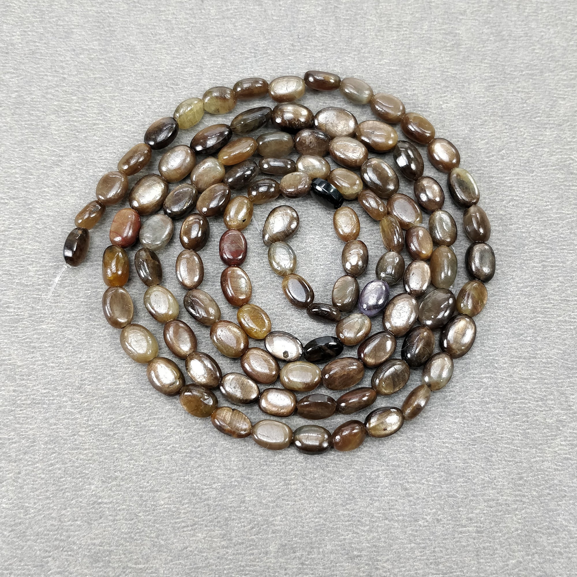 Natural Unheated Golden Brown Chocolate Sapphire Gemstone Cabochon Loose Beads - 97.20cts Oval Plain Nuggets (6x4mm, 7x5mm) for Jewelry Making, Wire Wrapping & DIY Crafts - Premium Quality 23.50mm Gemstones