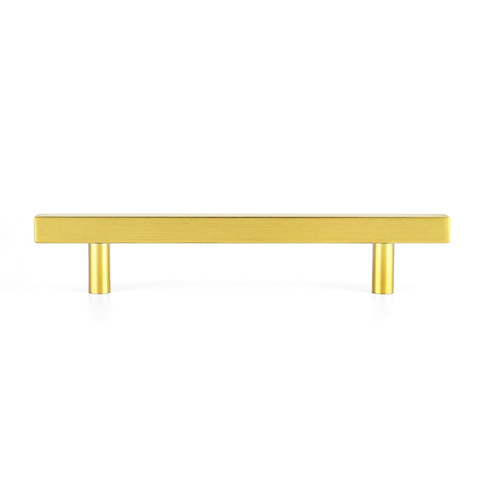 40 Pack 7.38 Inch Square Cabinet Pulls - Brushed Brass Stainless Steel Kitchen Drawer Handles (7-3/8