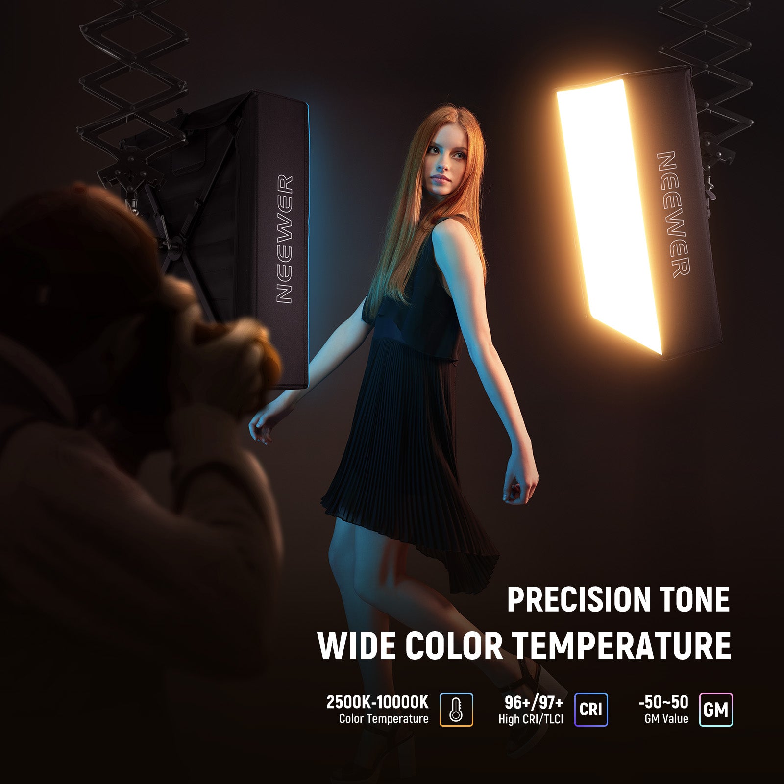 NEEWER FL100C 115W Flexible DMX Control LED RGB Video Light Kit - Professional Studio Lighting for Photography, Videography, and Live Streaming