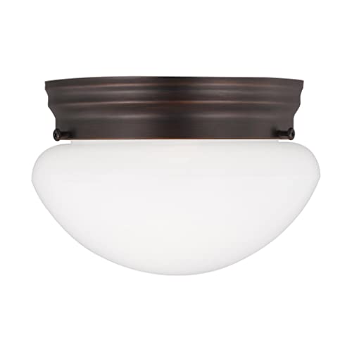 Generation Lighting 2-Light Webster Traditional Flush Mount Ceiling Light in Bronze (5328EN3-710) - Elegant Home Lighting Fixture for Bedroom, Kitchen, Living Room & Hallway Decor | Perfect for Ambient Lighting & Interior Design