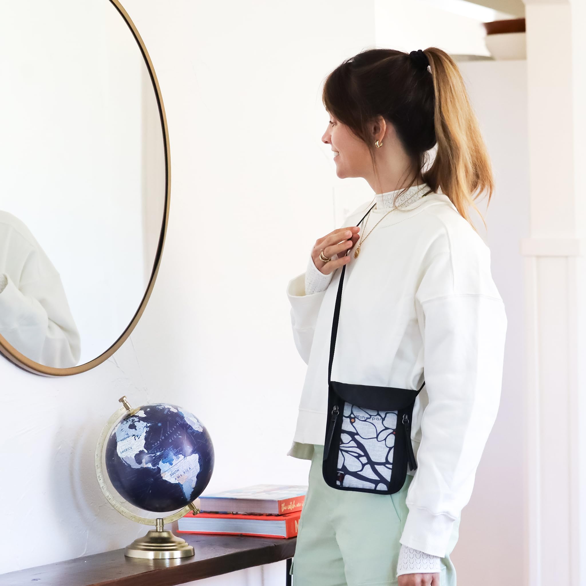 Sherpani Piper RFID Blocking Neck Wallet - Secure Travel Pouch & Passport Holder for Women - Perfect for Airports, Sightseeing & International Trips