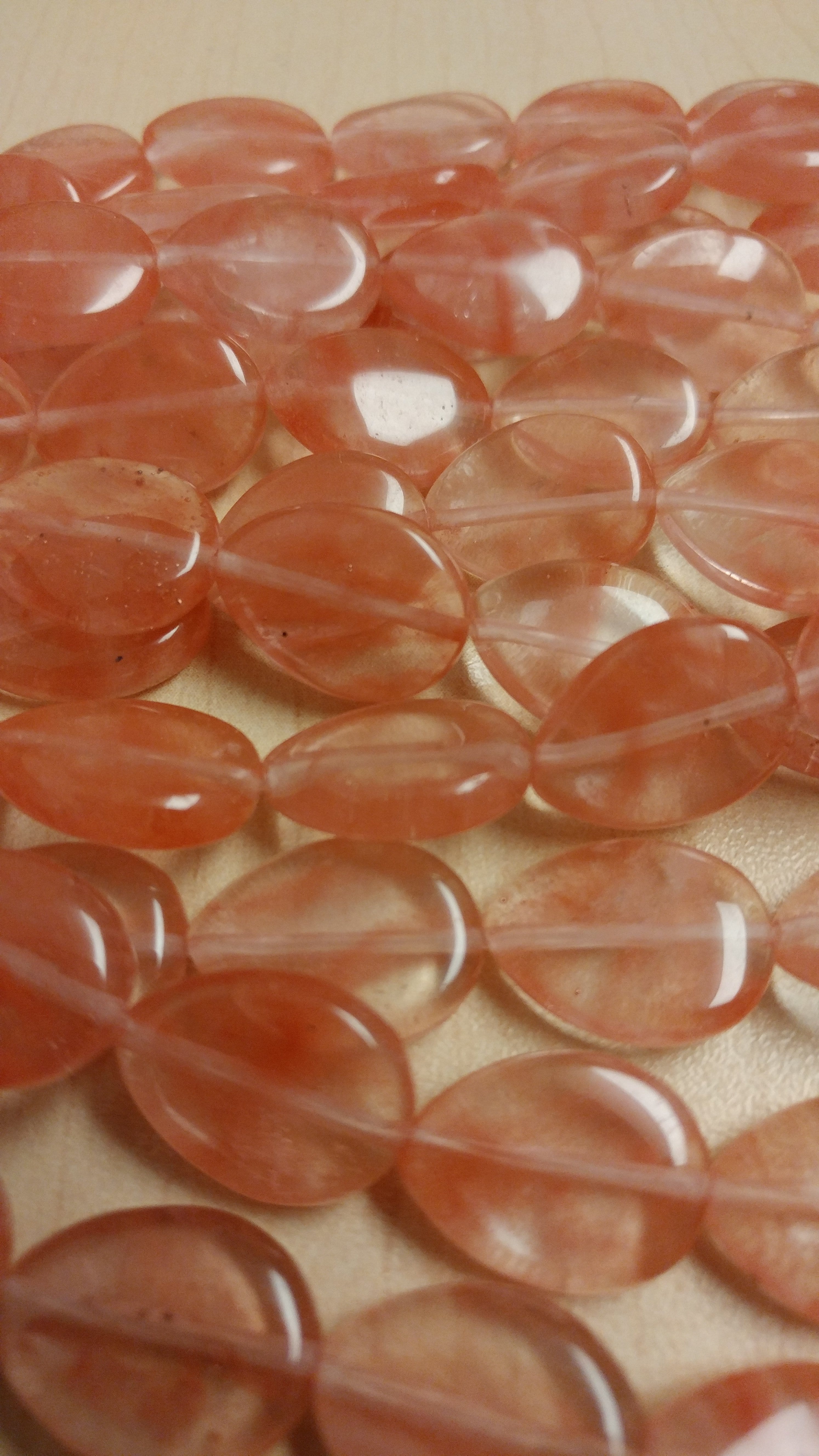 Cherry Quartz Flat Teardrop Beads Strand - 15 Inch Natural Gemstone Beading Supplies for Jewelry Making, DIY Crafts & Healing Crystals | Bulk Wholesale Closeout Sale