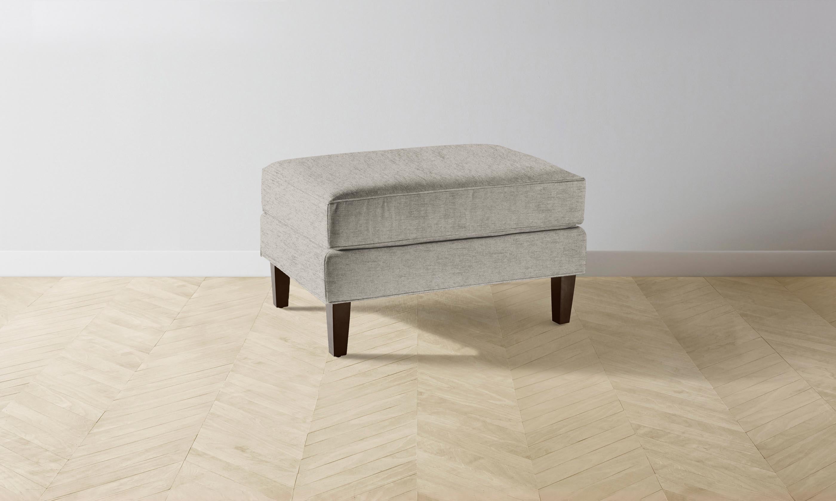 Crosby Ottoman in Performance Tweed Oatmeal - Stylish Footrest & Extra Seating for Living Room, Bedroom, or Office