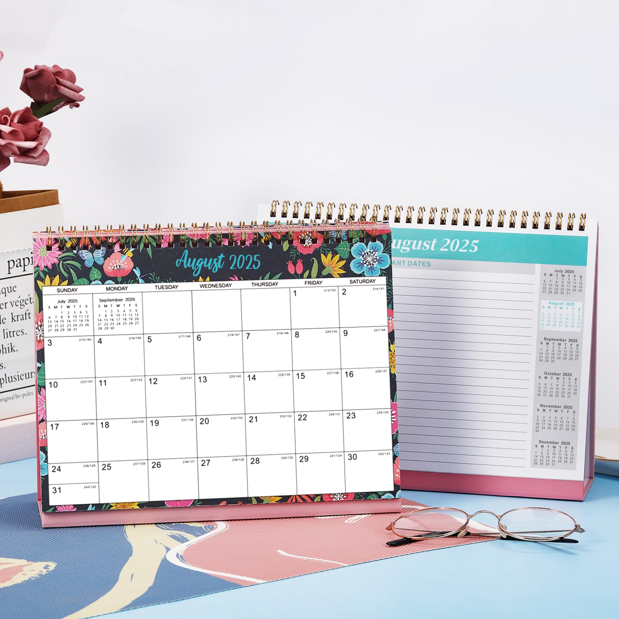 2025-2026 18-Month Standing Desk Calendar | July 2025 - December 2026 Flip Planner | 10