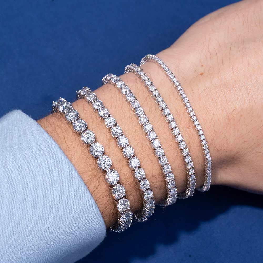 2-6.5mm Moissanite Tennis Bracelet for Women & Men - Durable Cubic Zirconia Bracelet Jewelry Gift for Anniversary, Wedding, Birthday - Perfect for Daily Wear & Special Occasions