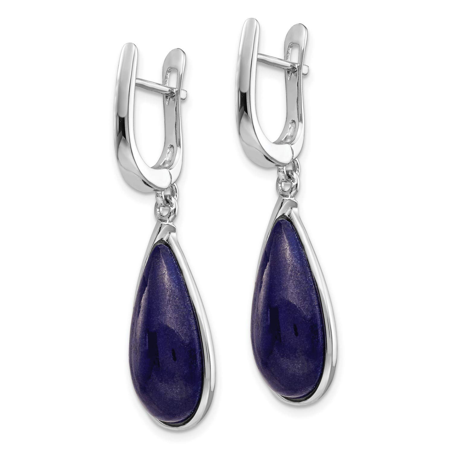 Sterling Silver Lapis Lazuli Teardrop Hinged Earrings 41x10mm - Elegant Dangle Earrings for Women, Perfect for Weddings, Parties & Special Occasions