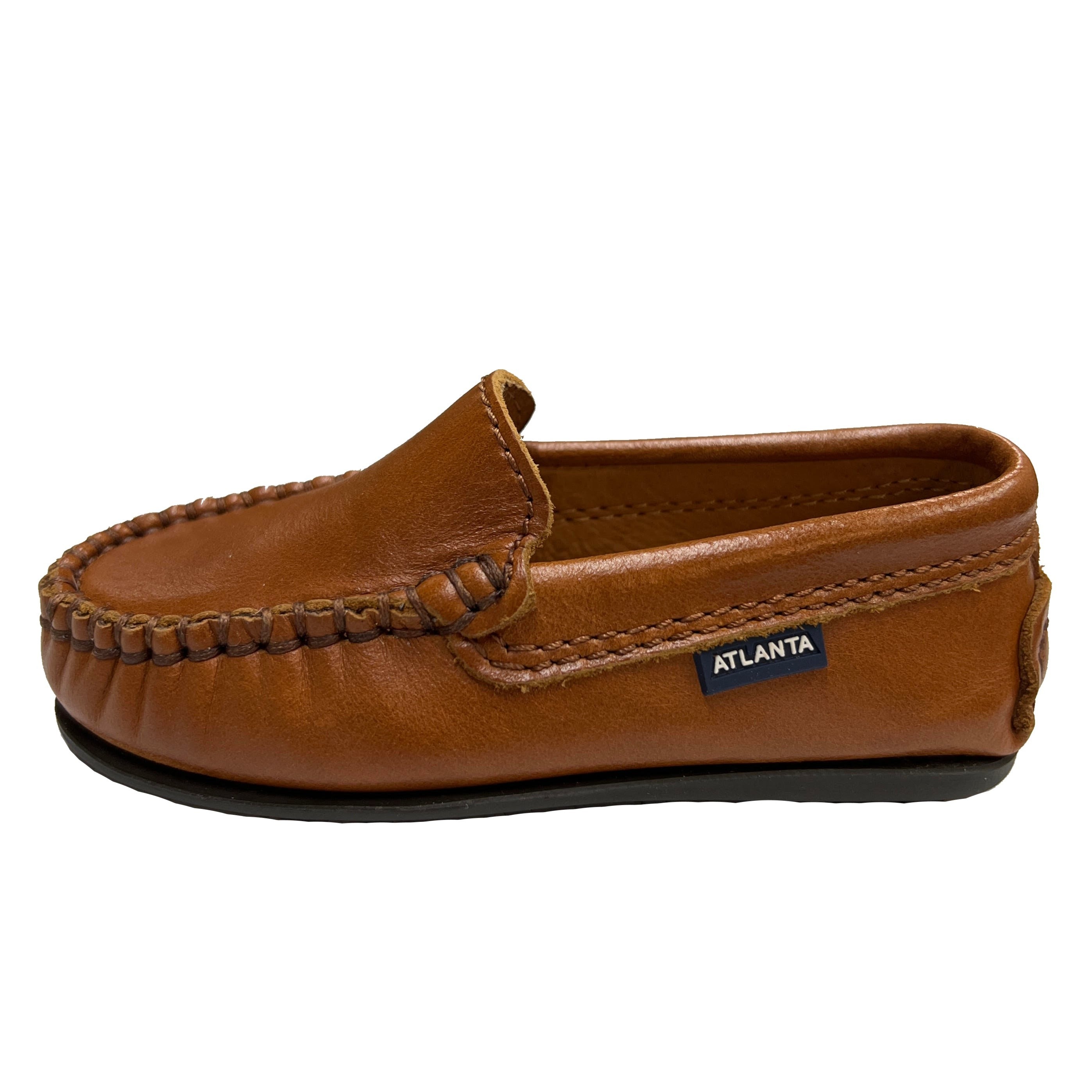 Atlanta Moccasin Boys & Girls Leather Loafers - Plain Vamp, Tawny Sierra Antik - Comfortable Kids Shoes for School, Casual Wear & Special Occasions
