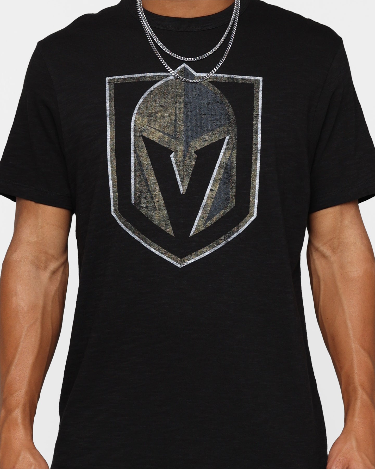 47 Brand Vegas Golden Knights Jet Black T-Shirt for Men - Official NHL Hockey Fan Apparel - Perfect for Game Day, Sports Events & Casual Wear