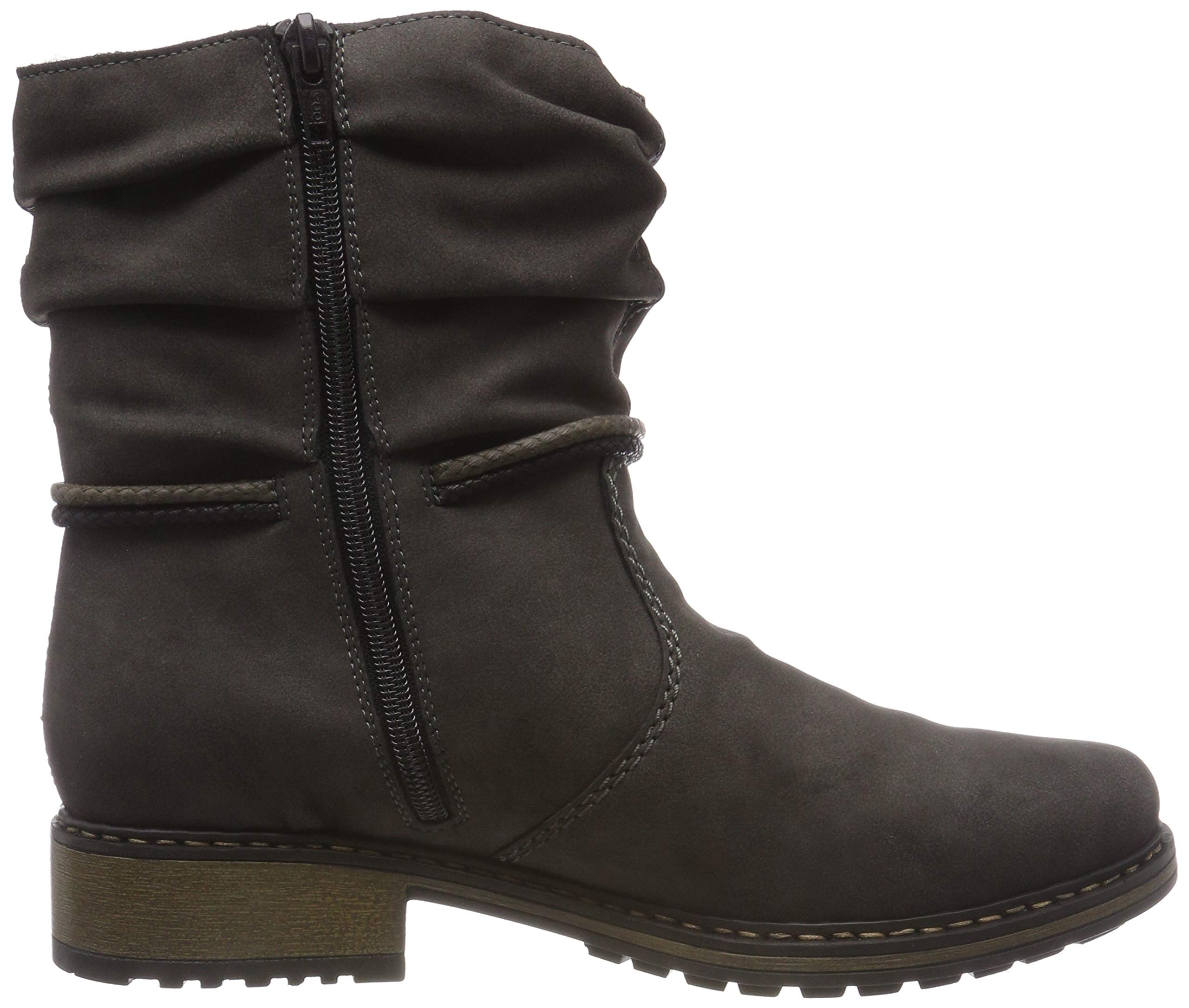 Rieker Women's Classic Ankle Boots Z6893 - Comfortable Grey Leather Ankle Boots Size 7 US | Casual & Office Wear | Perfect for Fall & Winter Outfits