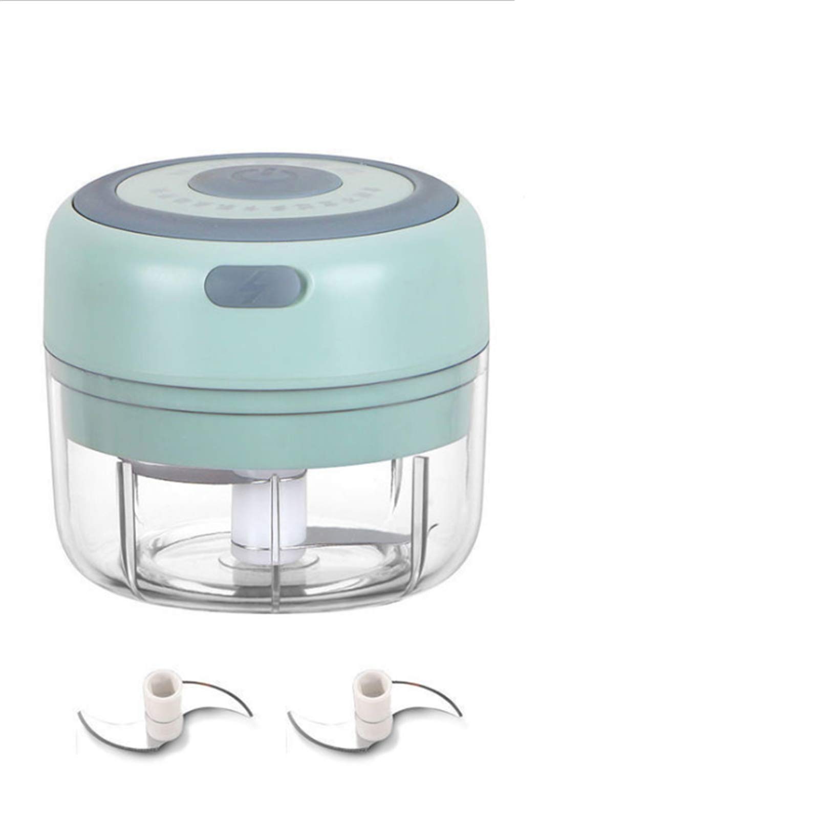 Electric Food Chopper & Mini Garlic Chopper - 2 Sharp Blades, Compact Food Processor for Meat, Vegetables, Fruits & Nuts - Perfect for Kitchen, Camping & Meal Prep (Green)