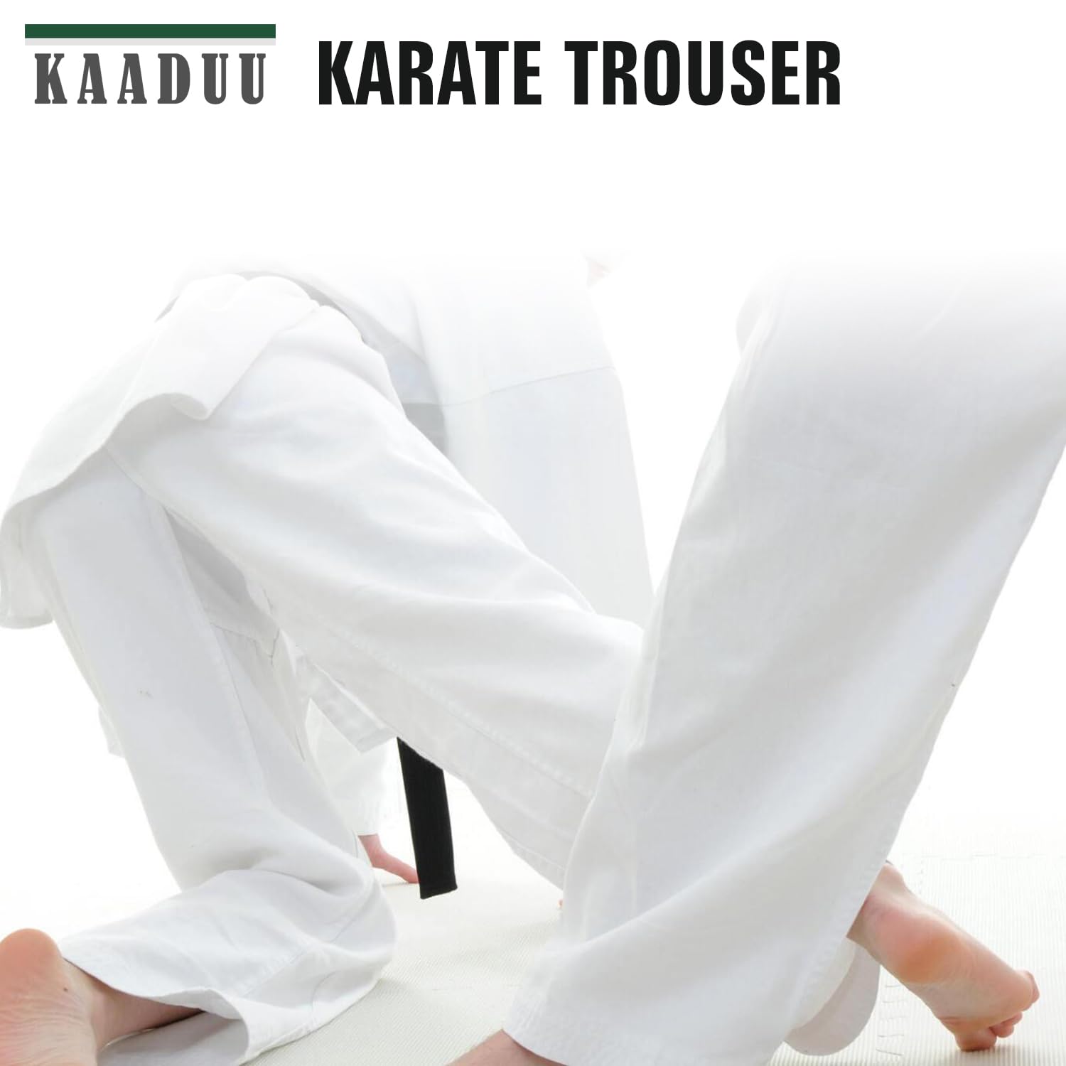 Premium 8oz White Karate Pants for Men - Adult Training Gi Trousers for Martial Arts, Karate Practice & Competition | Durable & Comfortable