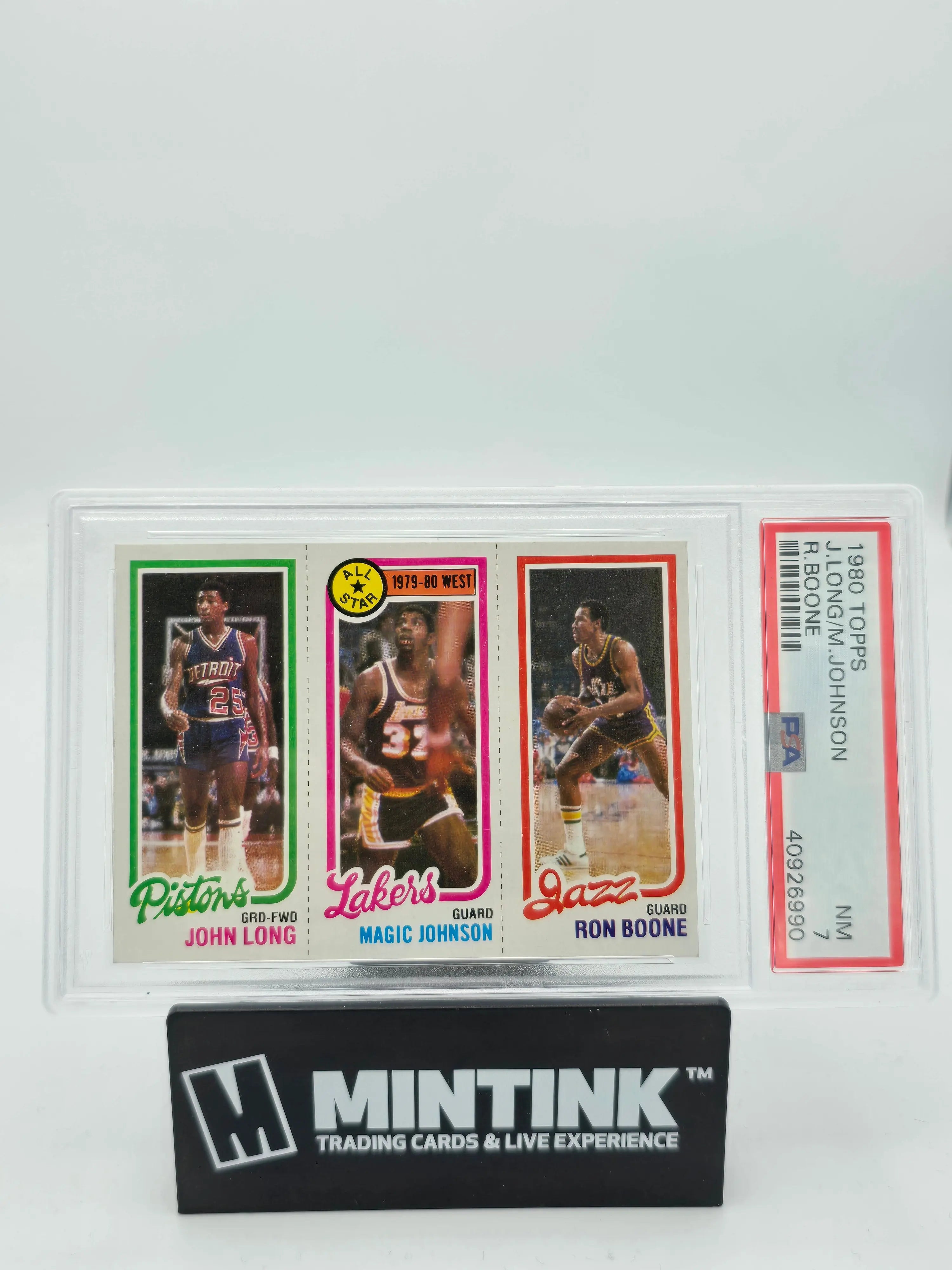 1980 Topps Magic Johnson & John Long Rookie Card PSA 7 - Vintage NBA Basketball Collectible for Fans & Investors | Perfect for Display, Sports Memorabilia Collections, and Gift Giving