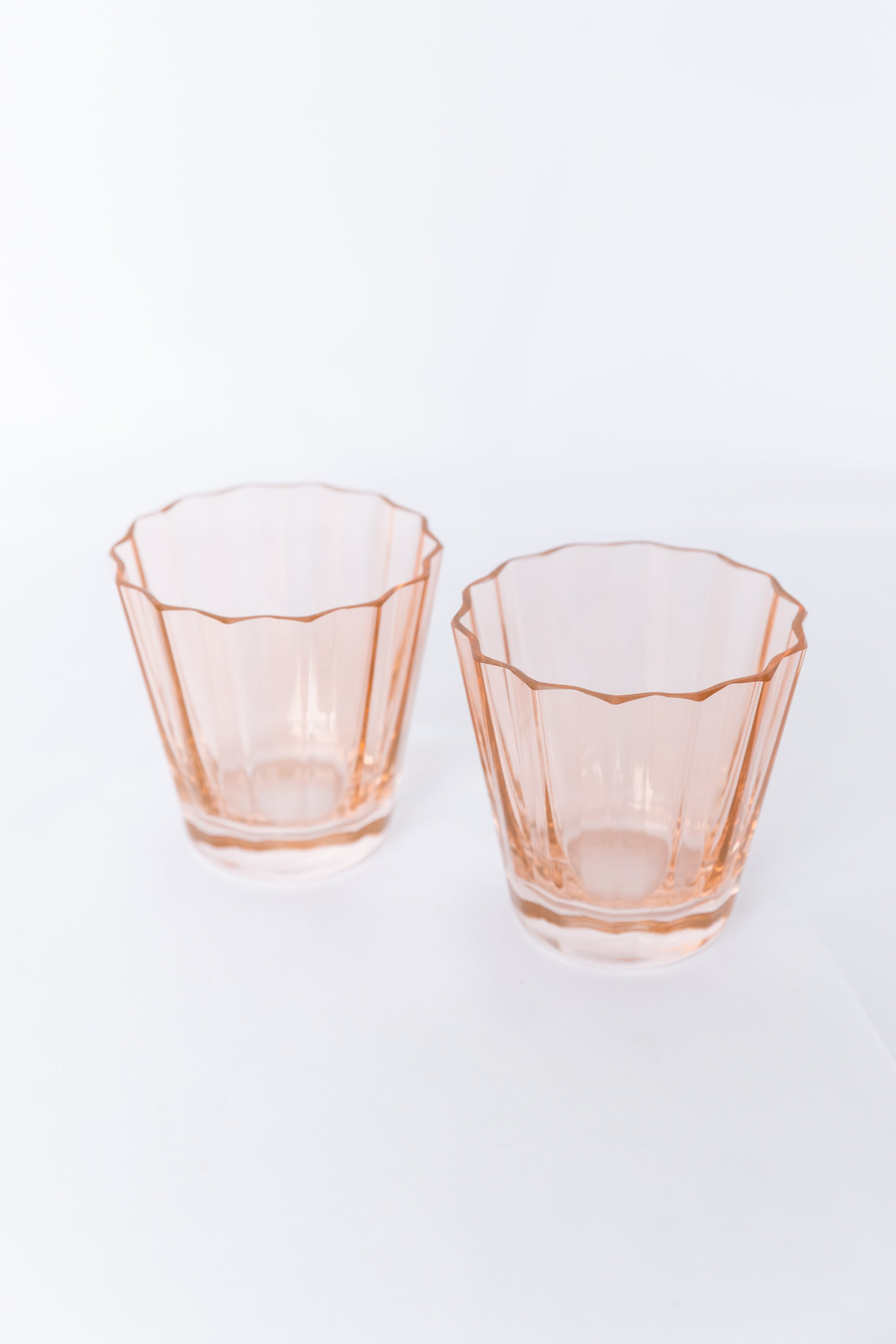 Estelle Colored Sunday Low Ball Glasses - Set of 2 (Blush Pink) | Elegant Cocktail & Whiskey Drinking Glasses for Home Bar, Parties & Gifts