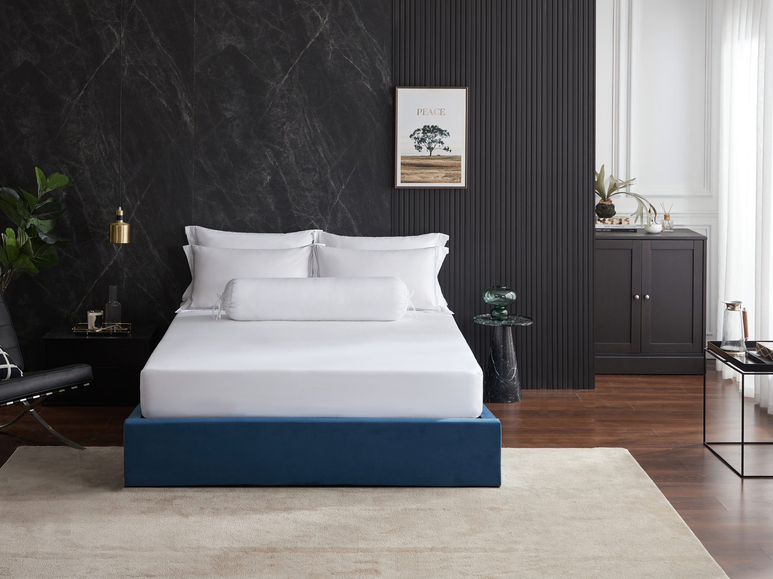 Prestigio™ Lucent White with Grey Border Fitted Sheet Set - Hotel Quality Luxury Bedding for Home, Dorm, or Airbnb - Soft & Breathable for Ultimate Comfort