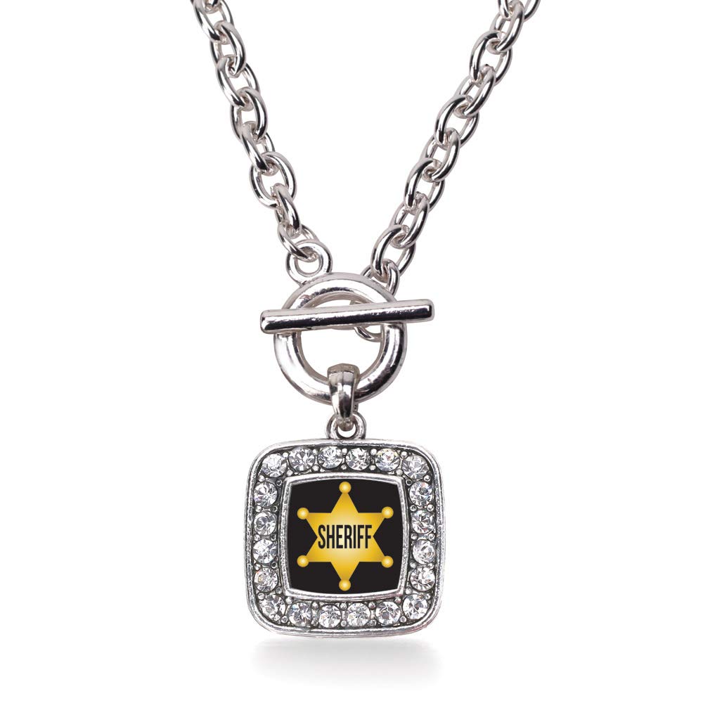 Inspired Silver - 18 Inch Sterling Silver Square Charm Necklace with Cubic Zirconia | Elegant Jewelry Gift for Women, Perfect for Weddings, Anniversaries & Special Occasions