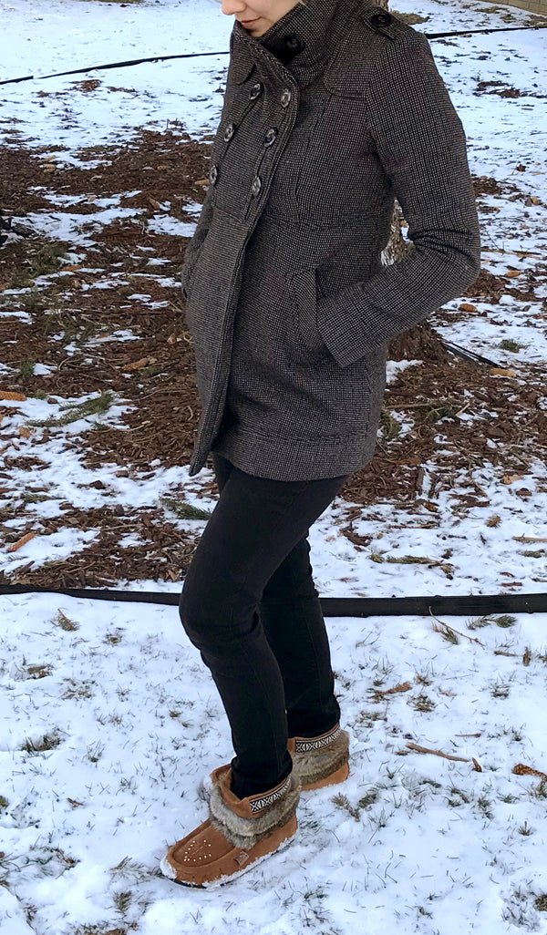 Women's Dark Tan Ankle Boots with Rabbit Fur - Cozy Winter Mukluks for Cold Weather & Outdoor Adventures