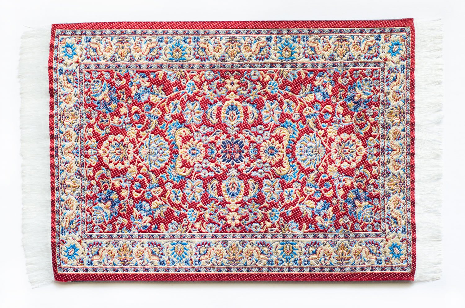 Authentic Oriental Carpet Mouse Pad - Handwoven Red Tabriz Design - Perfect for Home Office, Gaming & Computer Workstations