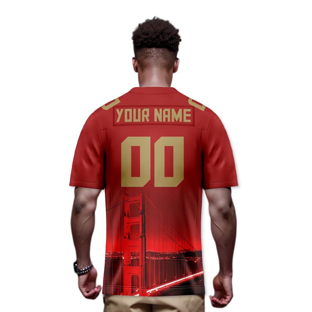Custom City Skyline Football Jersey - Personalized Team Name & Number - Fashion Sports Uniform for Men, Women, Youth & Kids - Perfect for Game Day, Fan Gifts & Team Events