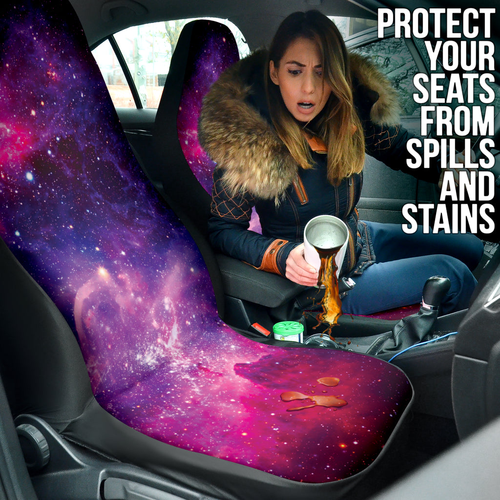 Premium Purple Universe & Planets Car Seat Covers - Universal Fit for Cars, SUVs & Trucks - Space-Themed Auto Accessories for Sci-Fi Fans & Astronomy Lovers - Perfect for Road Trips, Daily Commutes & Gift Giving