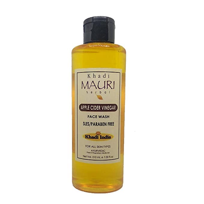 Avoka Naturals Khadi Mauri Apple Cider Vinegar Face Wash for Acne & Glowing Skin - 210ml Cleansing Face Wash for Oily & Sensitive Skin - Daily Skincare Routine