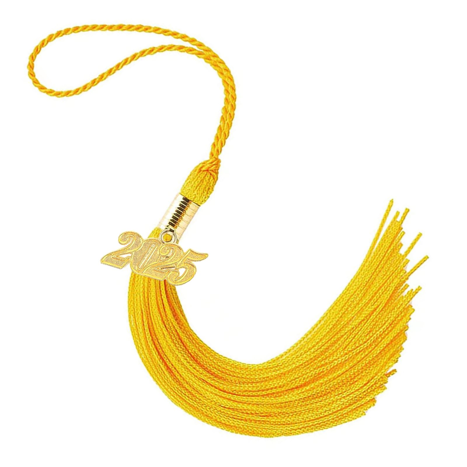 2025 Gold Graduation Tassel - 9 Inch Elegant Tassel with 2025 Year Charm for High School & College Graduation Ceremony, Commencement, Photo Props and Keepsake