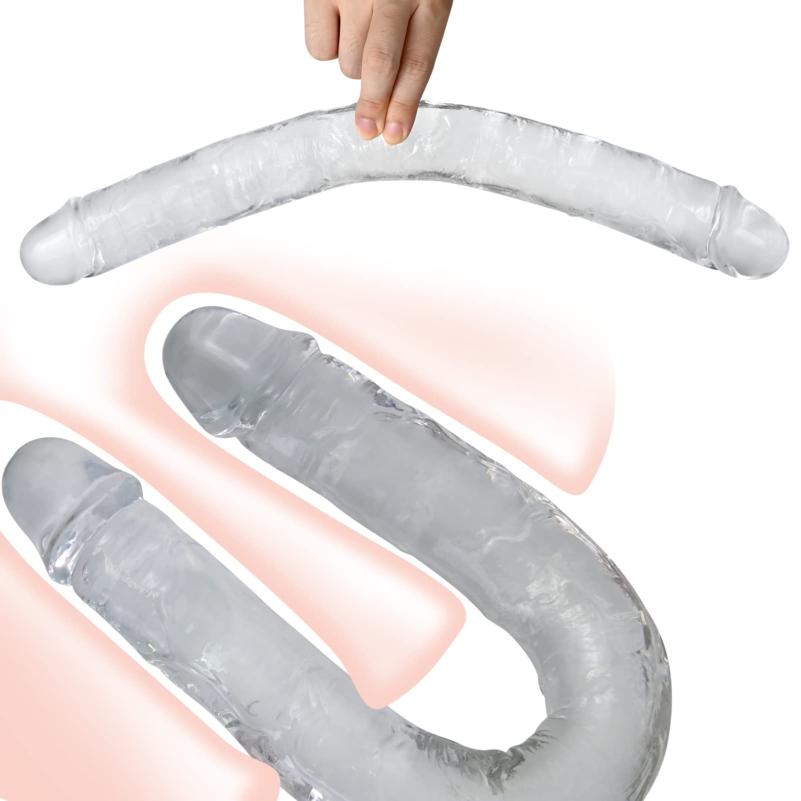 FST Double Dildo 15.7 Inch Realistic Adult Sex Toy for Couples - Extra Long Thick Dildo with Lifelike Veins & Glans - G Spot & Prostate Massager for Anal & Vaginal Double Penetration - Perfect for Couples Play & Solo Pleasure