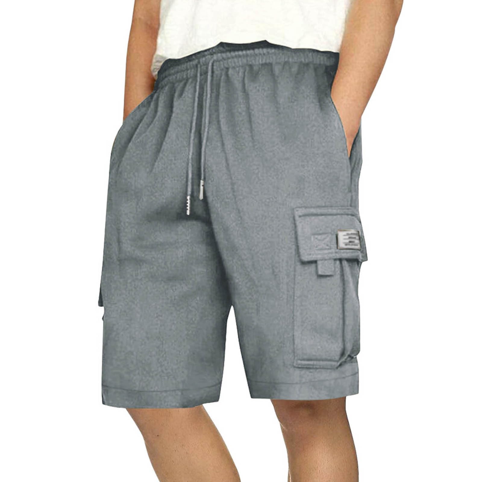 Binmer Men's Beach Shorts - Comfortable Gray Swim Trunks for Swimming, Surfing & Summer Vacation