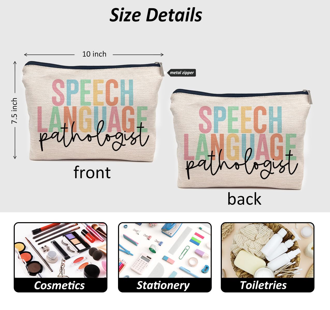Speech Language Pathologist Makeup Bag - IWXYI SLP Gift Zipper Pouch for Travel & Toiletry | Perfect for Therapists, Students & Healthcare Professionals