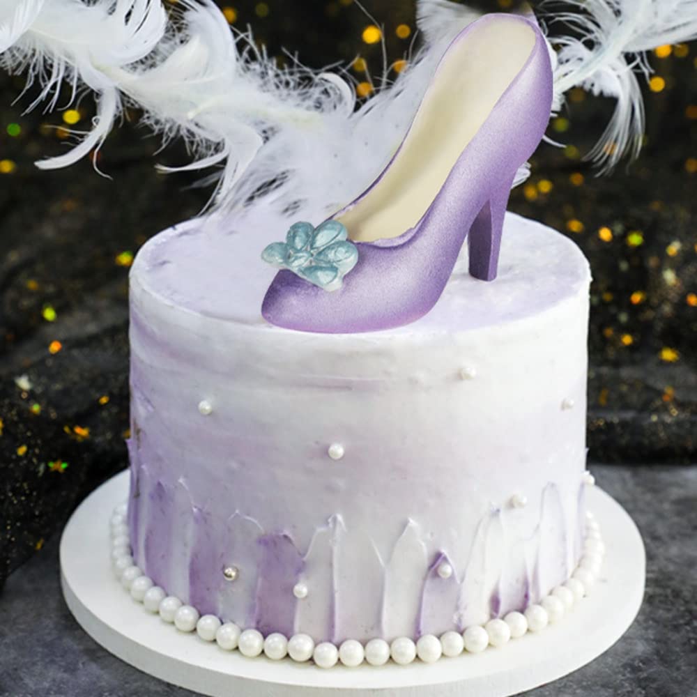 TUKE 3D Polycarbonate High Heel Shoe Chocolate Molds with Clips - DIY Crystal Jelly Candy Cake Decoration, Fondant Baking Tool (6.8 x 6 x 1.96 Inch) - Perfect for Birthday Parties, Wedding Desserts & Home Baking Creations