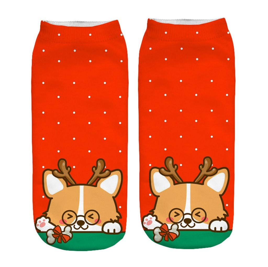 Women's Cute Christmas Ankle Socks - Cotton No Show Socks for Women - Warm Winter Low Cut Socks - Perfect Gift for Women & Kids - Great for Holiday Parties & Cozy Home Wear