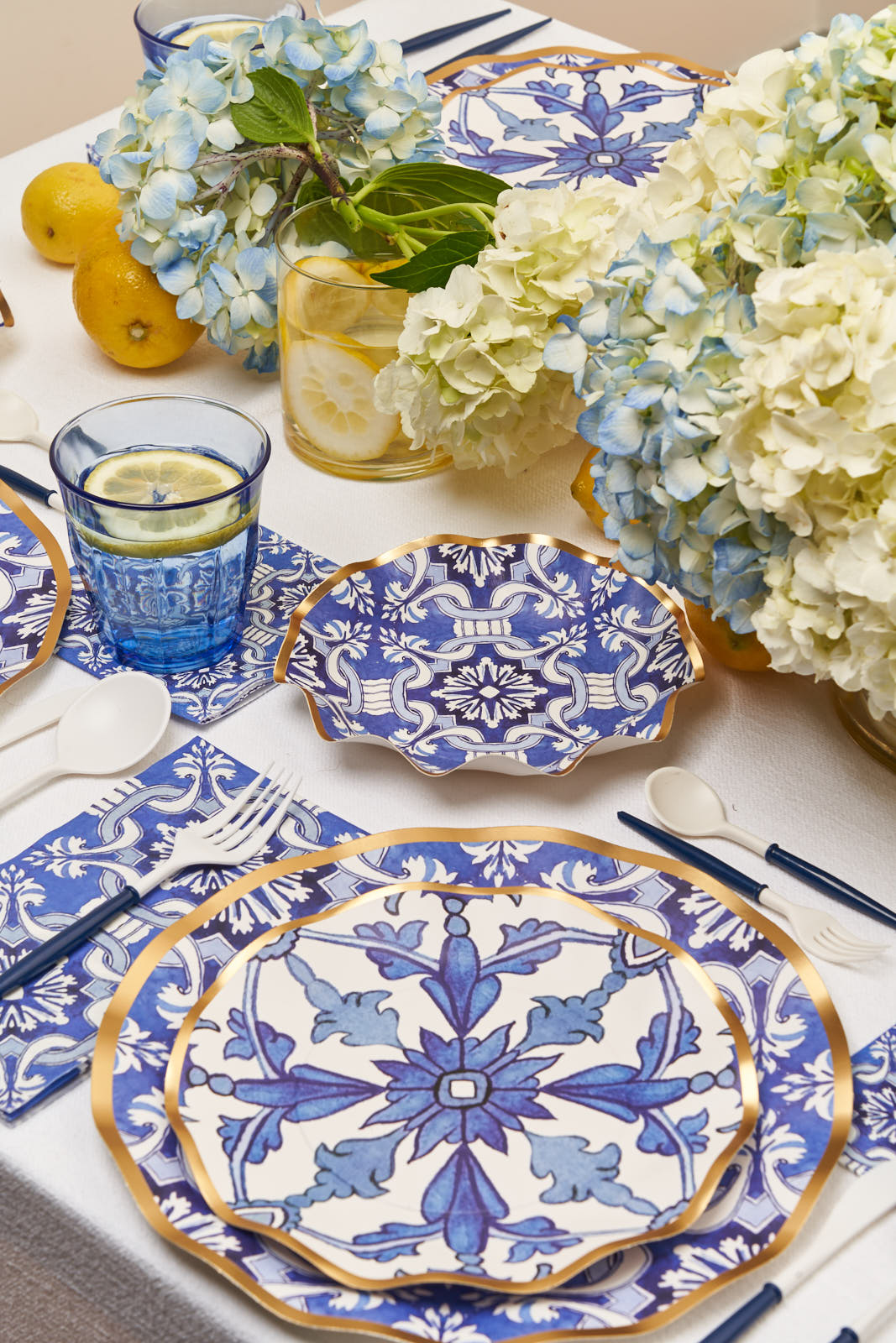 Premium Moroccan Lemons Table Setting - Handcrafted Ceramic Dinnerware Set for Elegant Dining & Home Decor | Perfect for Weddings, Parties & Special Occasions