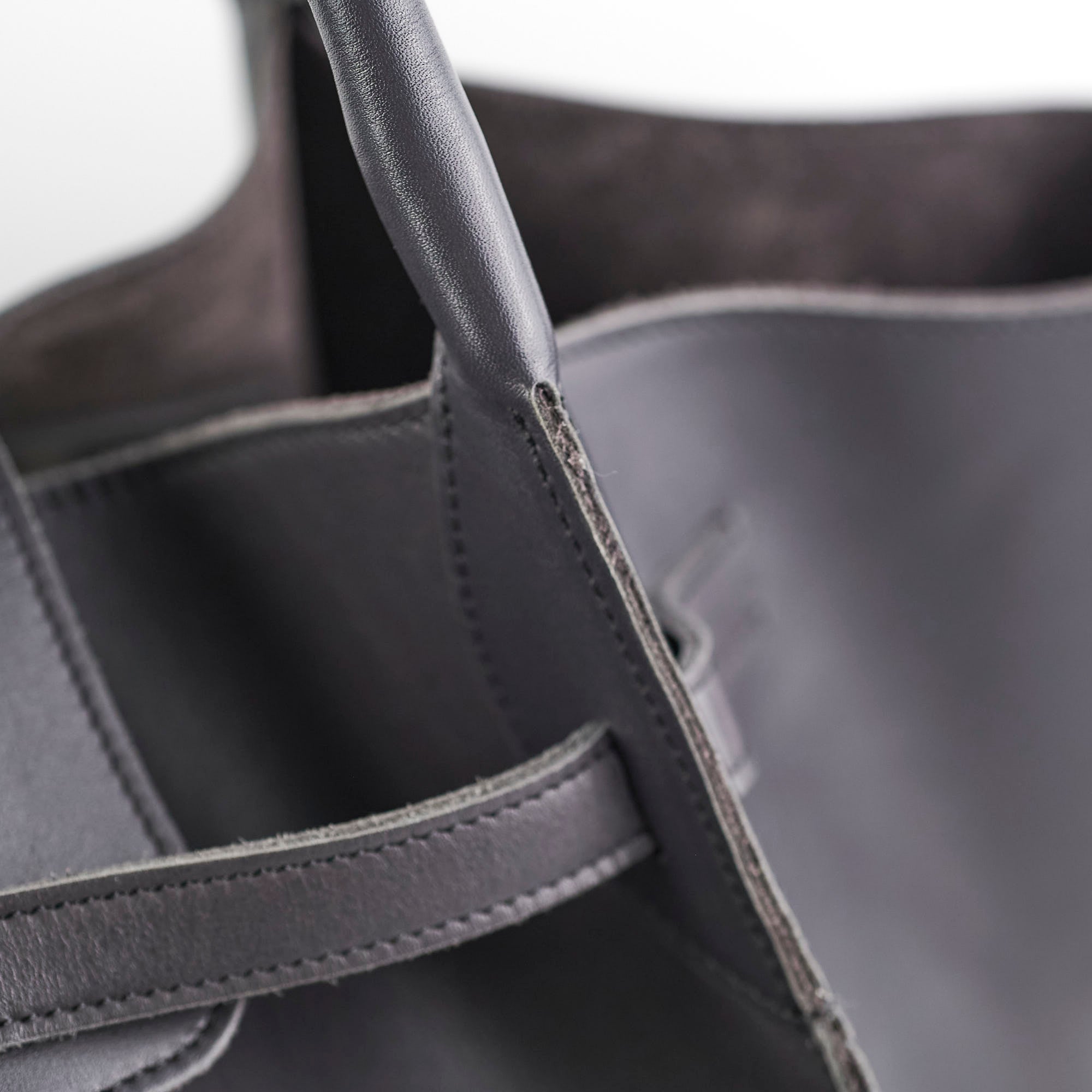 Celine Big Bag Leather Tote for Women - Genuine Calfskin Dark Grey Handbag | Perfect for Work, Travel & Everyday Luxury