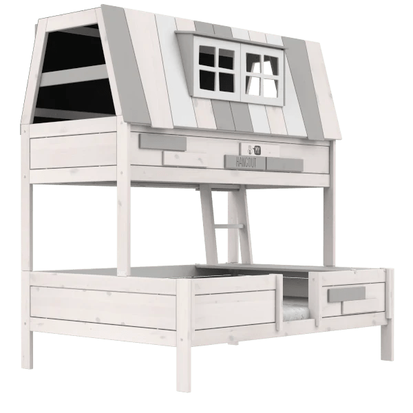 House Bed Frame 140x200 cm - Kids Playhouse Bed with Safety Rails - Perfect for Children's Bedroom & Playroom Decor
