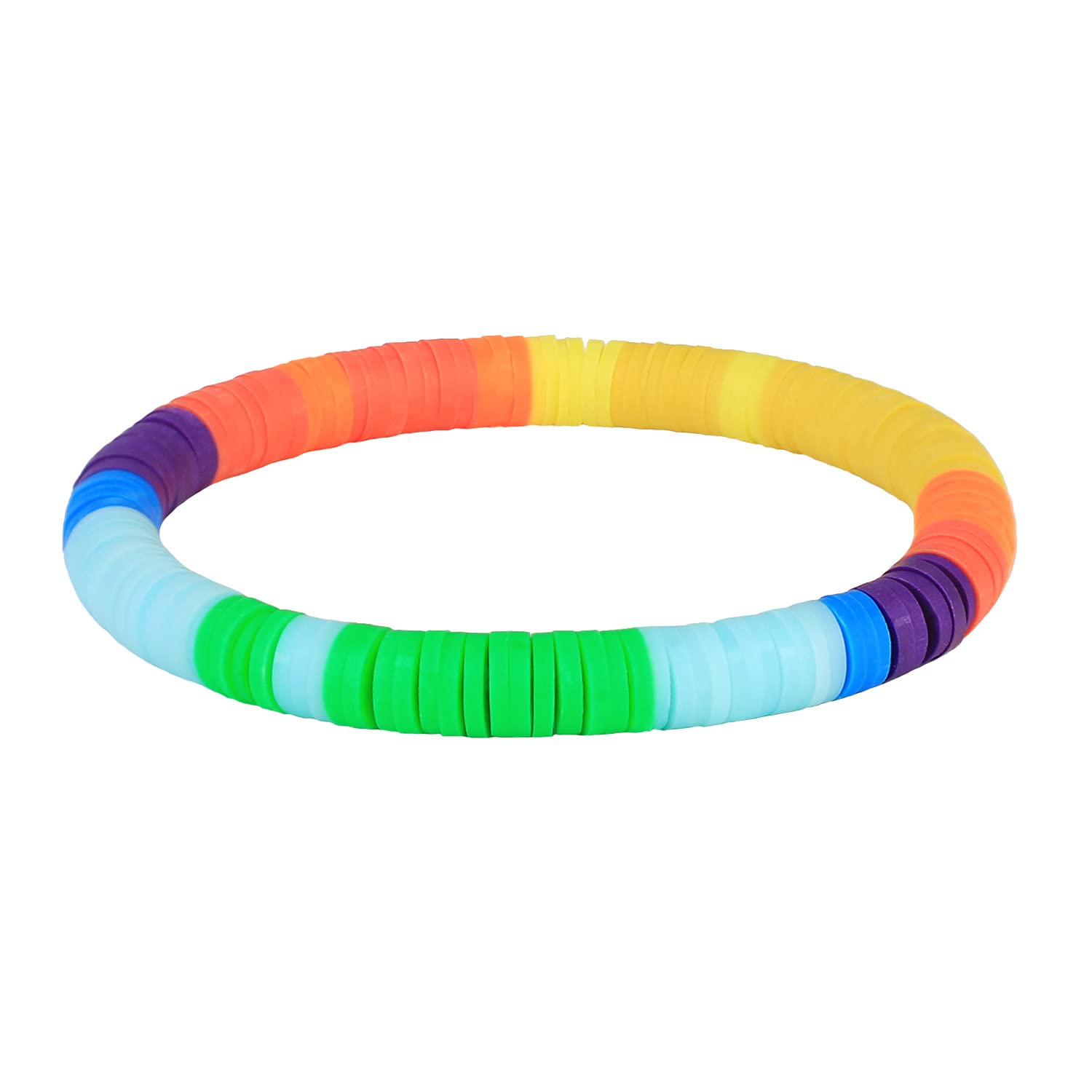 KELITCH Stretch Rainbow Heishi Bead Bracelets for Women - Adjustable Colorful Beaded Bangle Jewelry for Everyday Wear, Parties & Gifts
