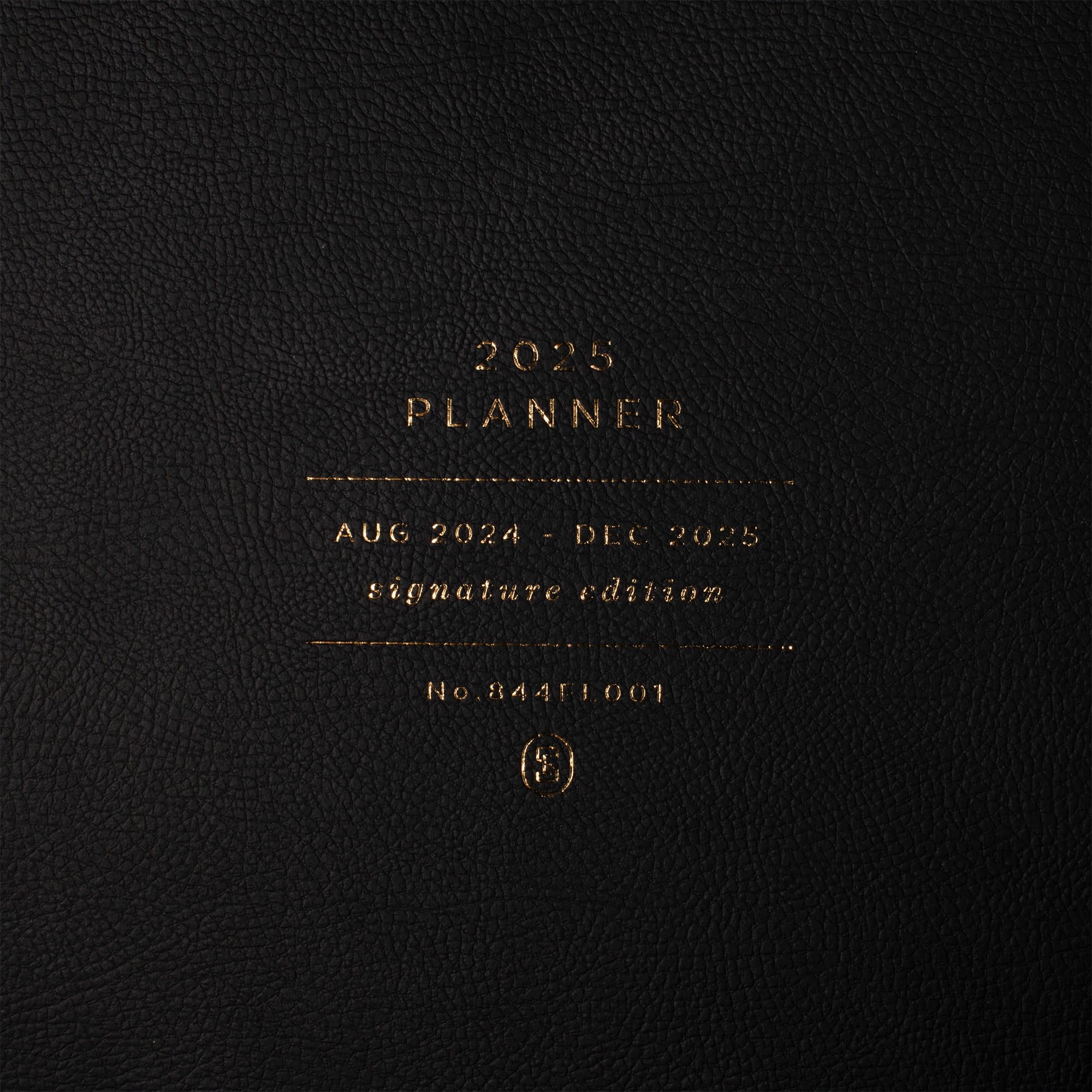 Fringe Studio 2025 Spiral Weekly Planner - August 2024 to December 2025, 17-Month Academic Planner with Faux Leather Cover, Standard Black, 6.875