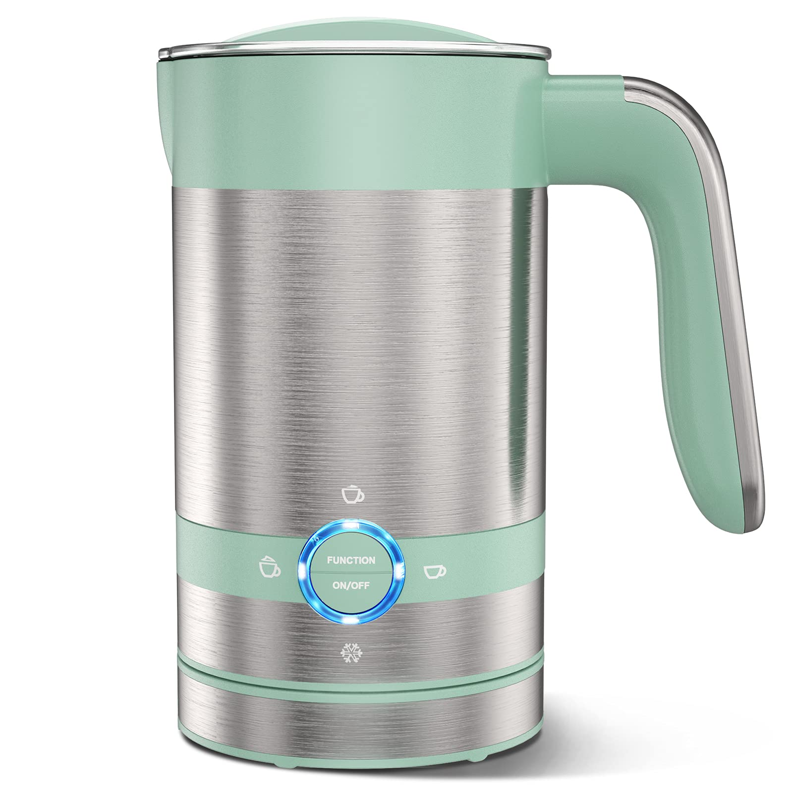 4-in-1 Electric Milk Frother & Steamer with Temperature Control - Stainless Steel Hot/Cold Milk Warmer for Coffee, Latte & Cappuccino - Perfect for Home Baristas & Coffee Lovers