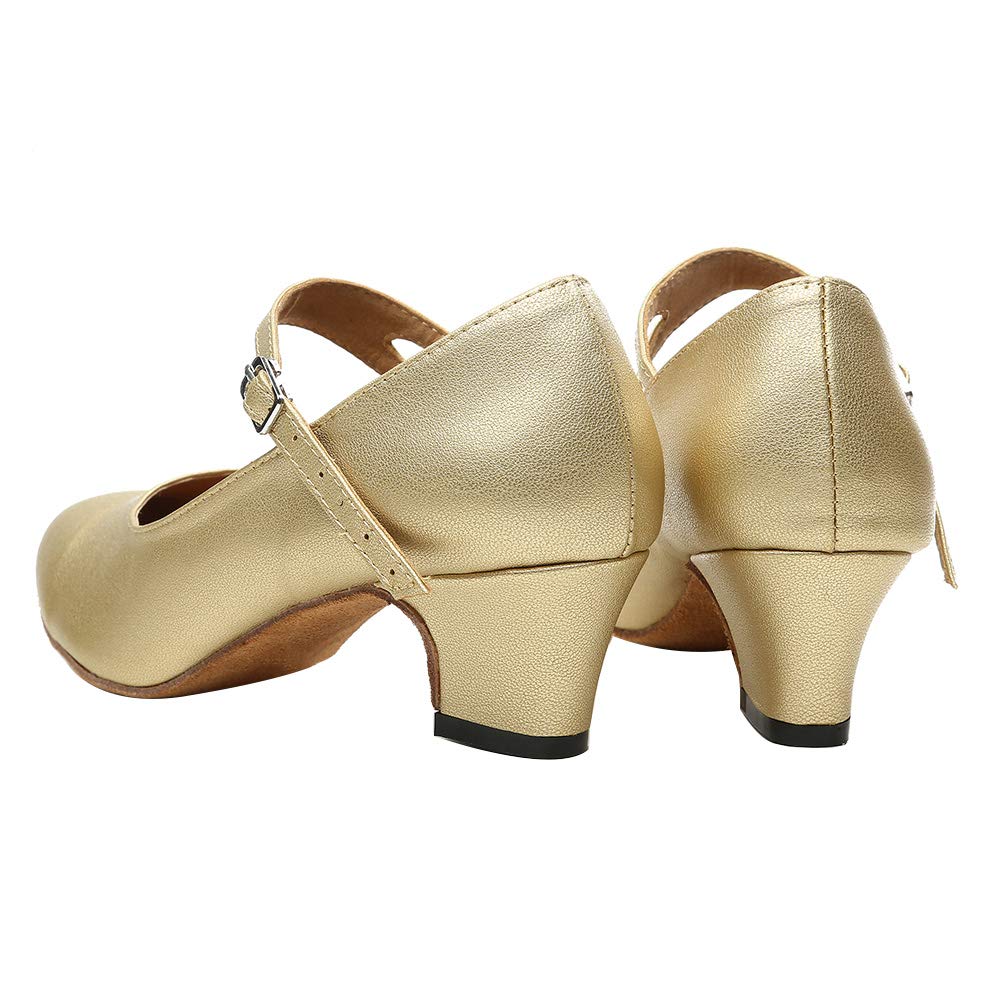 Hipposeus Women's Latin Dance Shoes - Closed Toe Ballroom Tango Party Shoes for Women | Professional Modern Dance Dress Shoes Style L245 | Perfect for Salsa, Tango, Ballroom & Wedding Performances