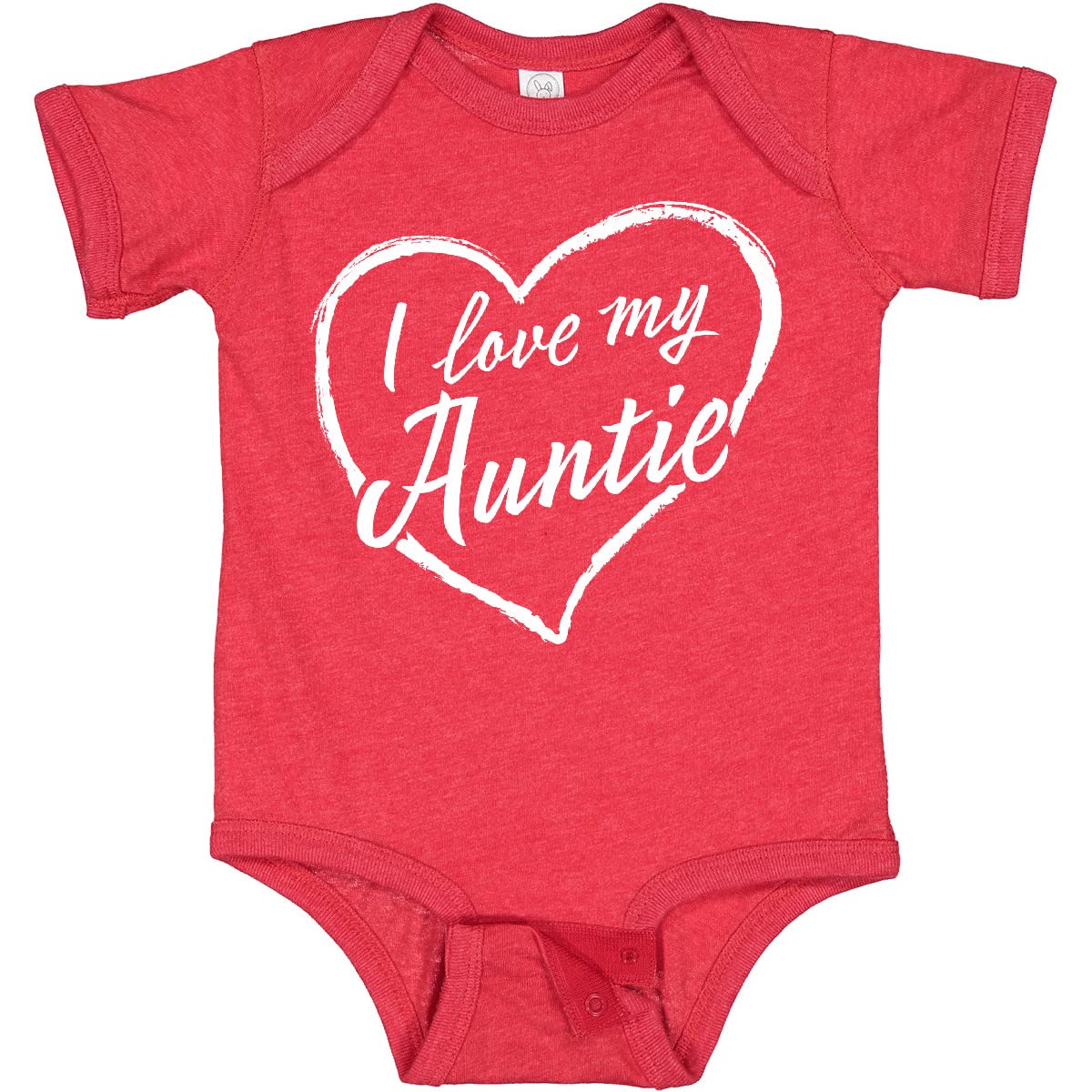 Inktastic I Love My Auntie White Chalk Heart Baby Bodysuit - Cute Infant Onesie for Family Photos & Special Occasions