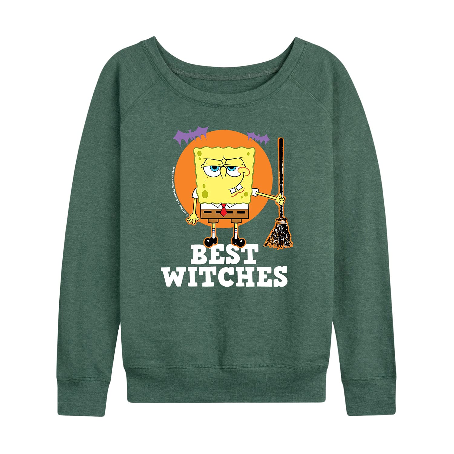HYBRID APPAREL Women's Lightweight French Terry Pullover Hoodie - SpongeBob SquarePants Best Witches Graphic - Soft Casual Sweatshirt for Women - Perfect for Halloween, Cosplay & Everyday Wear
