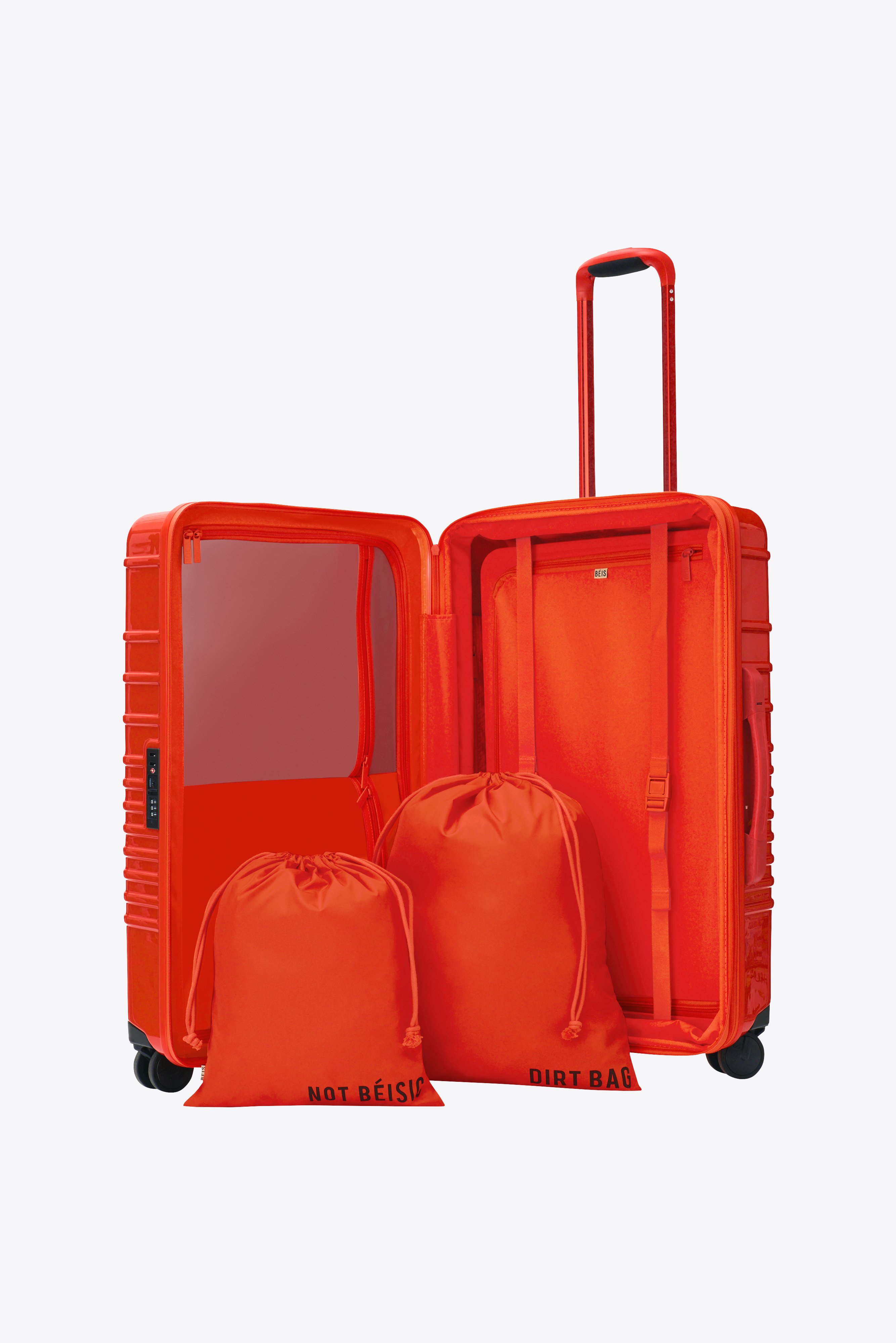 Glossy Flame Medium Check-In Roller Luggage - Perfect for Air Travel & Business Trips