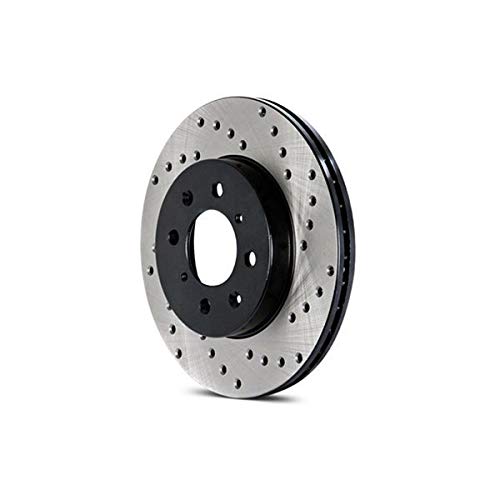 Centric 128.40098 SportStop Drilled 1-Piece Front Brake Rotor - High Performance Braking for Cars, Trucks & SUVs - Perfect for Racing, Off-Road & Daily Driving