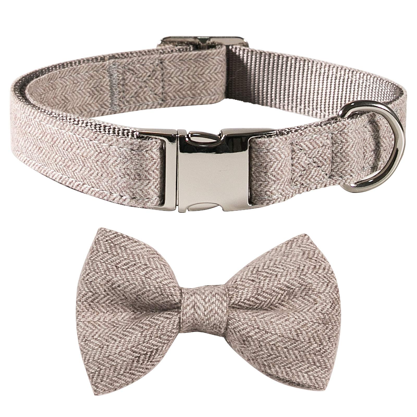 Qucey Adjustable Pet Collar with Detachable Bowtie - Comfortable Dog & Cat Collar for Small, Medium & Large Breeds - Perfect for Daily Walks, Grooming & Special Occasions