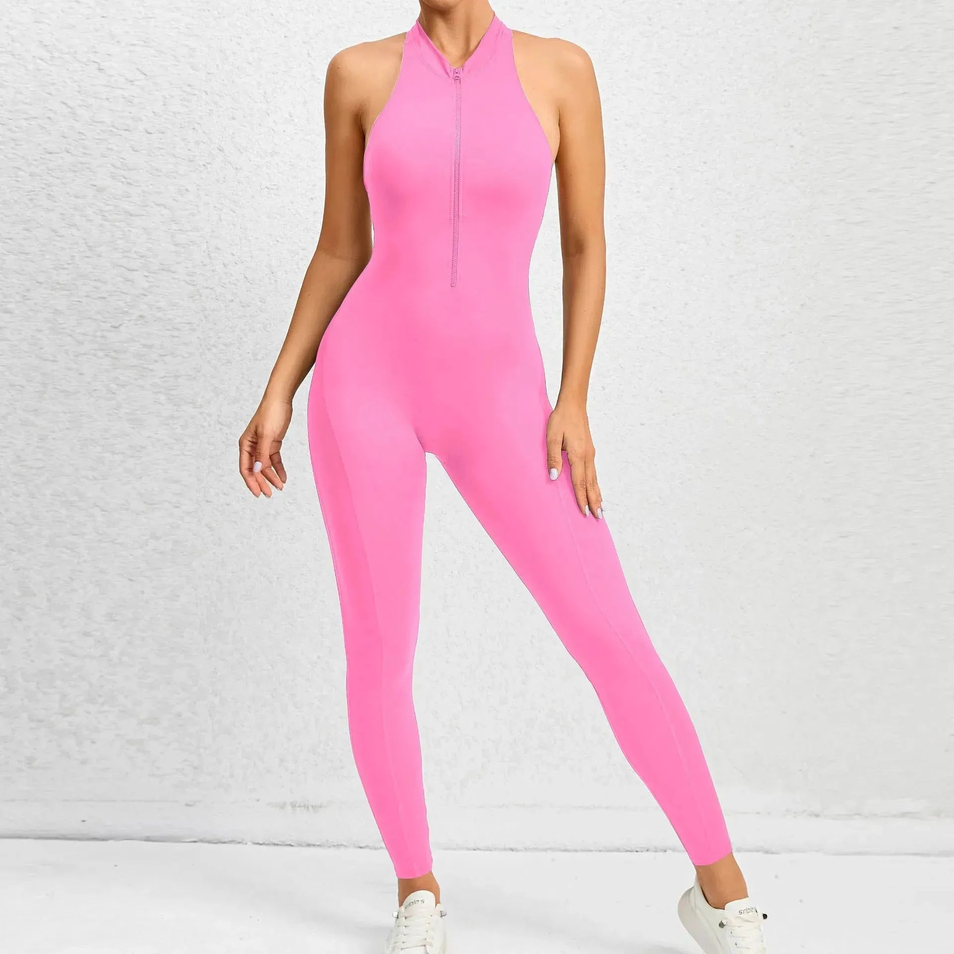 2024 Women's Zipper Tracksuit Set - One Piece Jumpsuit with Scrunch Legging for Yoga, Workout & Gym | Activewear for Running, Pilates & Lounge Wear